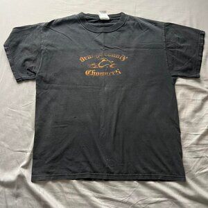 Harley Davidson Men's Black and Orange T-shirt